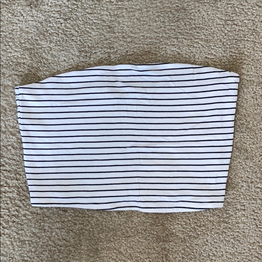 black & white striped tube top